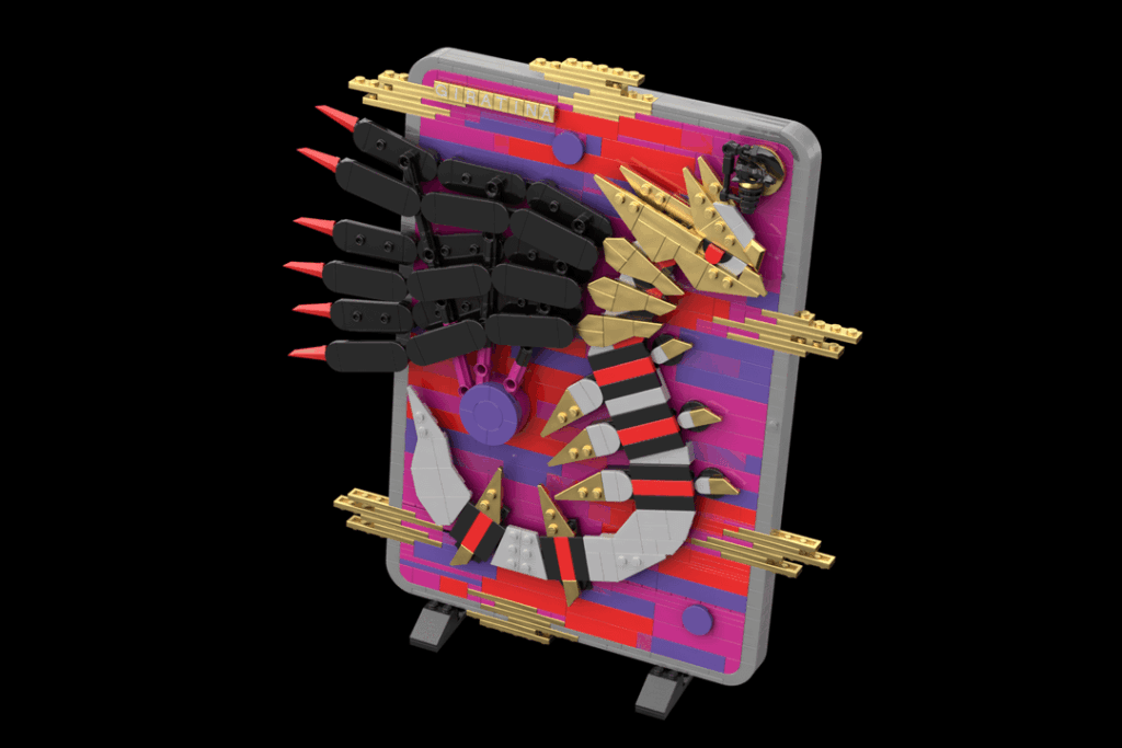 My take on Giratina for the Lego Ideas contest! 2.5 dimensional style with a gear function.