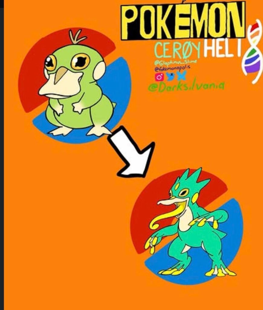 [adopt] frog convergents of Psyduck & Golduck—(originally owned & created by @Darksilvania on insta & twitter)