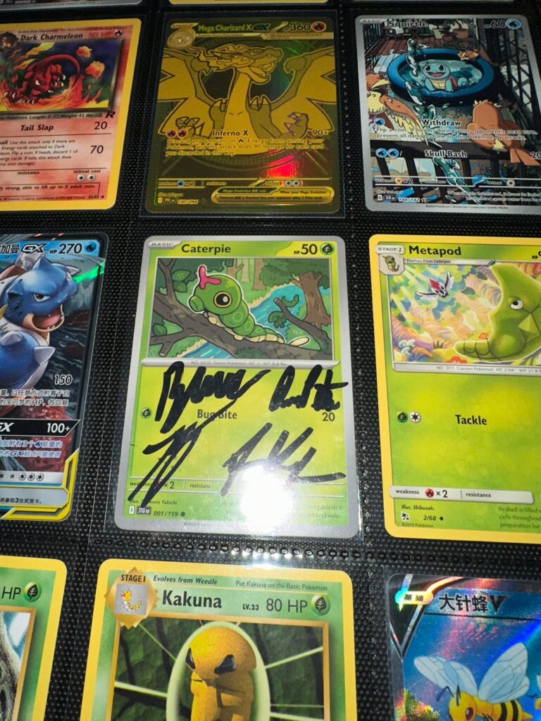 Just added my signed Caterpie to the Pokédex!