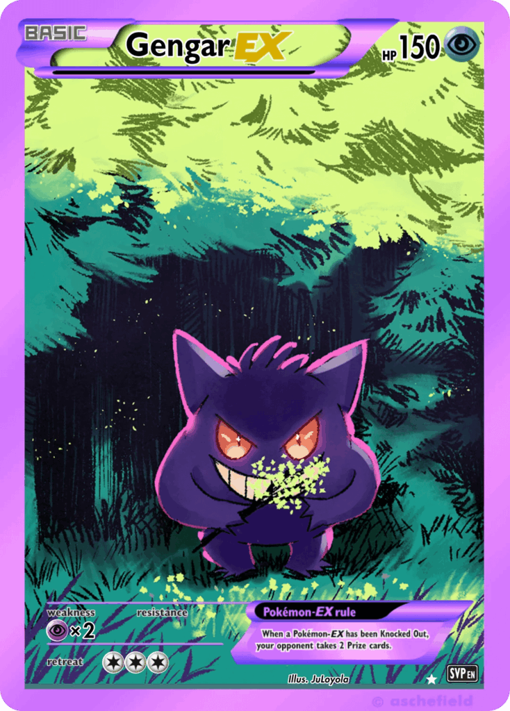 [OC] Gengar snacking on Paralysis Seeds at midnight, he's not sharing. Which Pokémon should I make next?