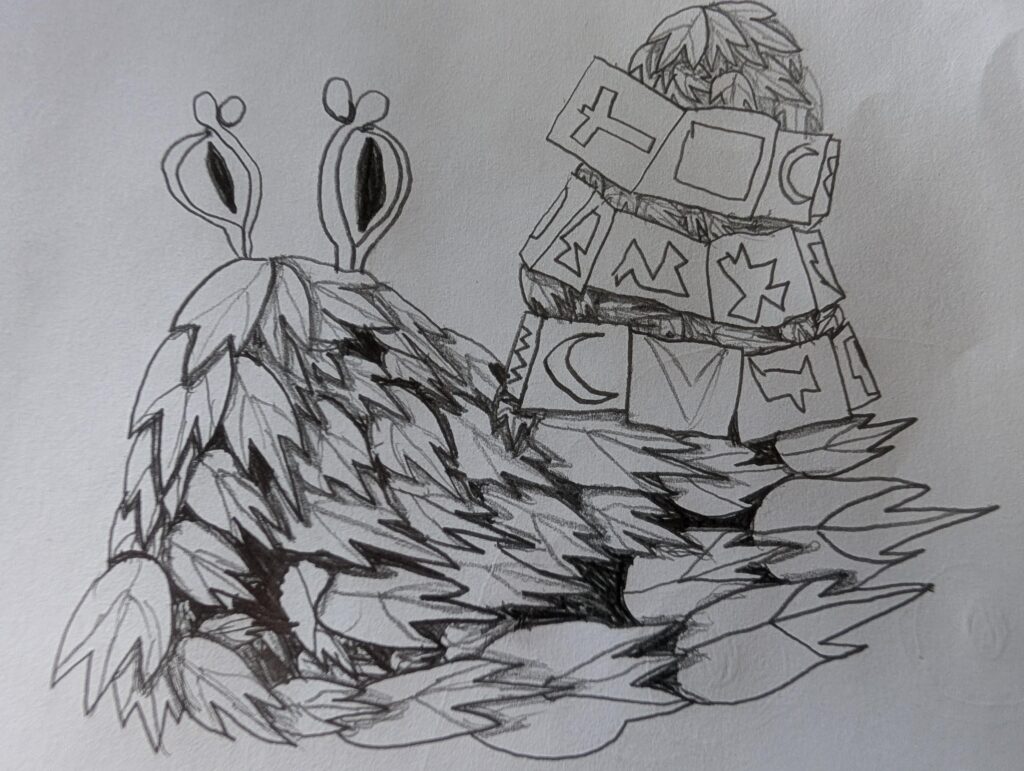 My first good attempt at drawing a Pokemon! Behold Wo-Chien!