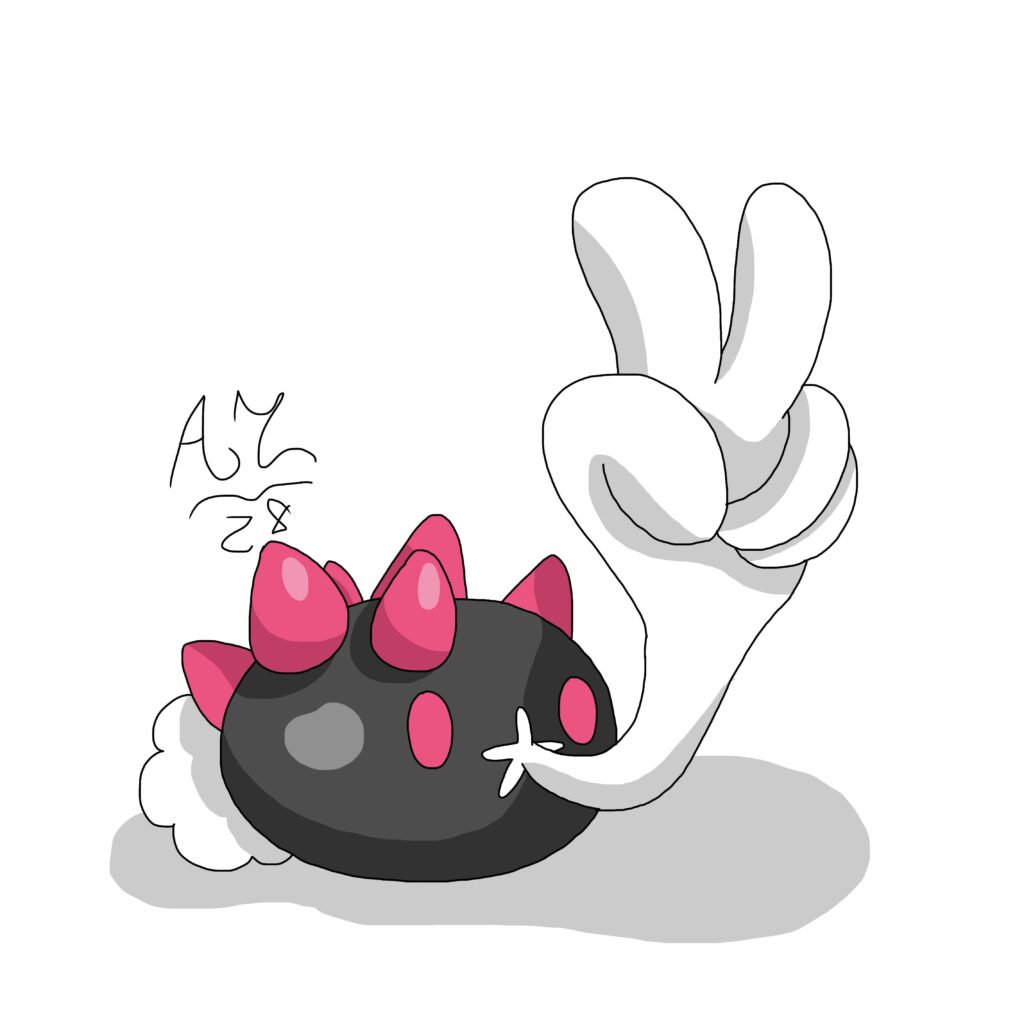 I drew a cute little Pyukumuku (OC)