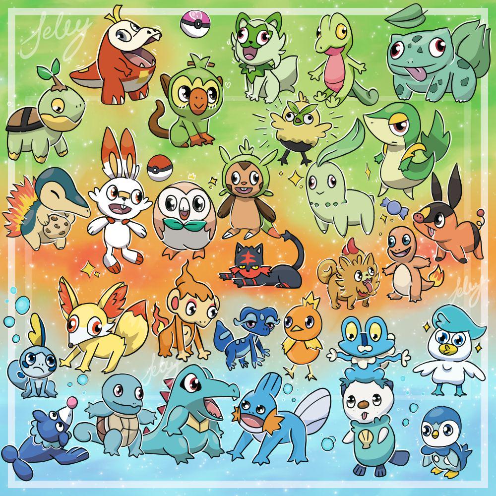 [OC] Silly Starters~ Gen One to Gen Ten