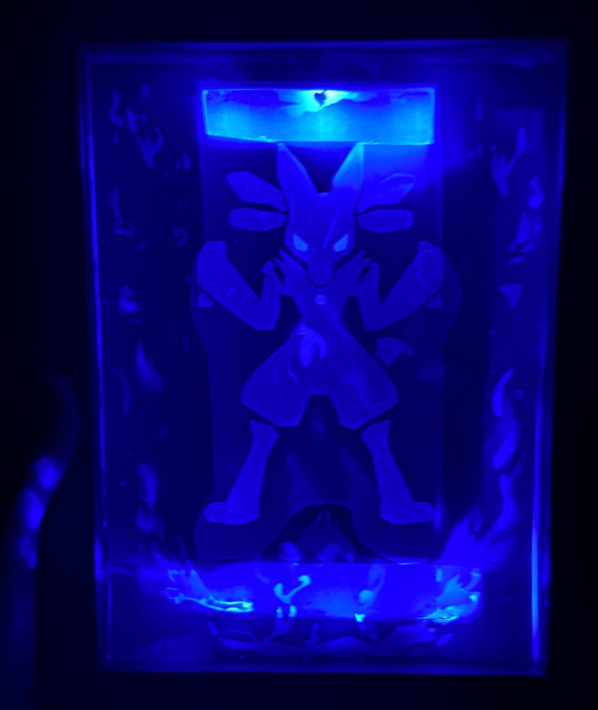 I made a Lucario themed Papercut Lightbox