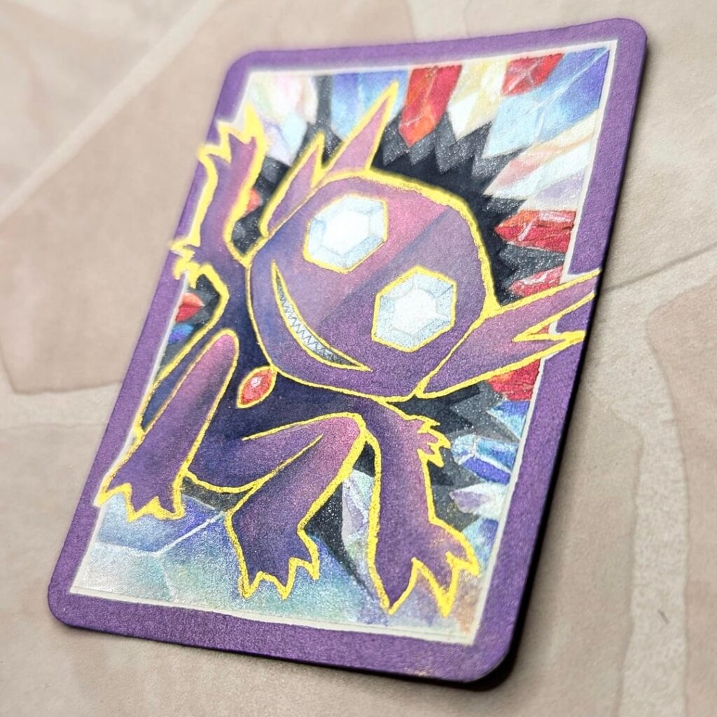 [OC] Painted a Sableye Card (ACEO) for Pokopia 's Sableye Event