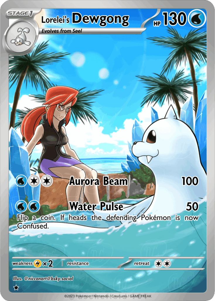 Lorelei and her Dewgong (OC) (I made this)