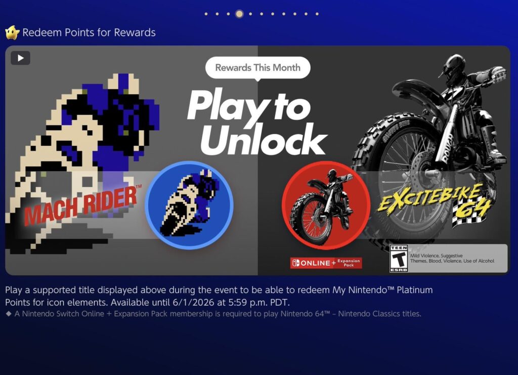 Mach Rider and Excitebike 64 NSO Icons are now Available!