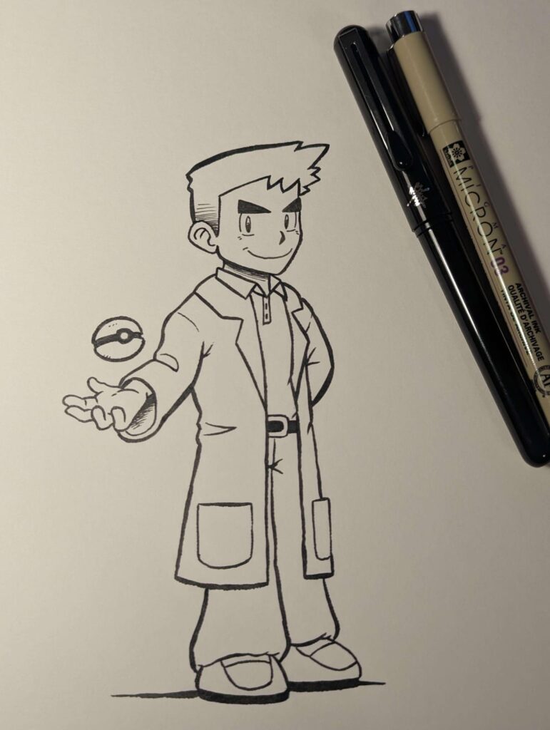 I drew Prof Oak for an art collab and wanted to see how he’d look as a card