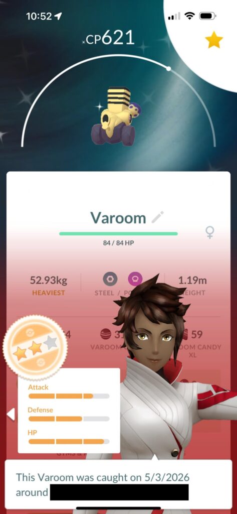 Shiny Varoom confirmation