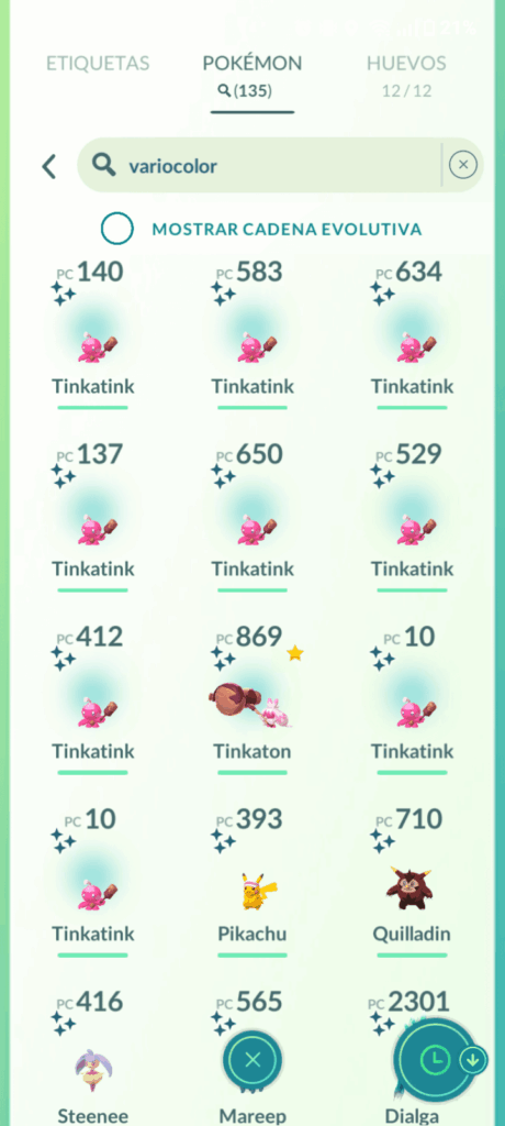 Shinys de mi última comunidad