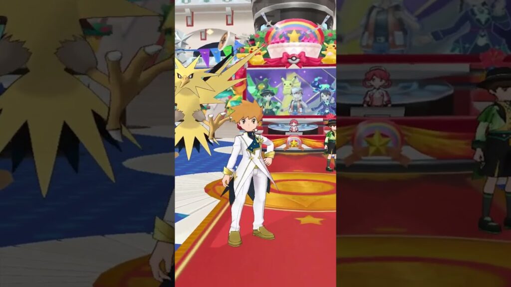 Pokemon Masters EX - Blue (Champion) & Zapdos Scenes