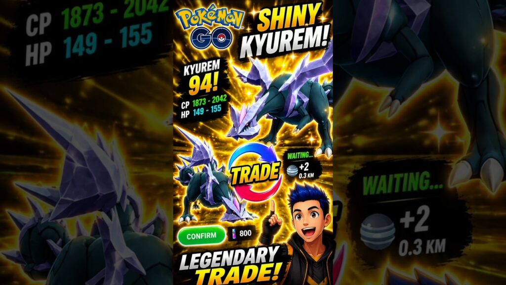 Shiny Kyurem Lucky Trade Got Me This Pokemon Go #pokemongo #luckytrade #pokemongoshorts