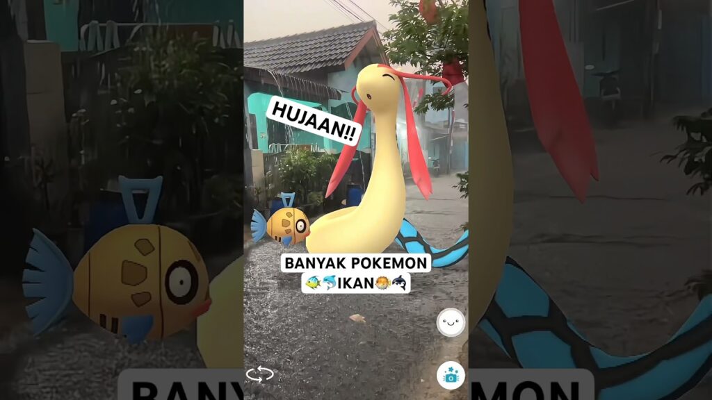 TIBA-TIBA HUJAN!! Pokemon air langsung berkeliaran!! #pokemon #pokemongo #cutepokemon #pokemongame