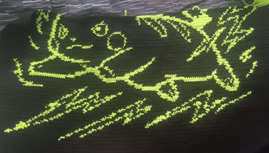 Luminous yellow Pikachu graphghan progress!