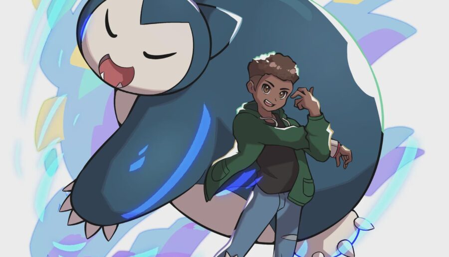 Trainer and Pokemon Splashart