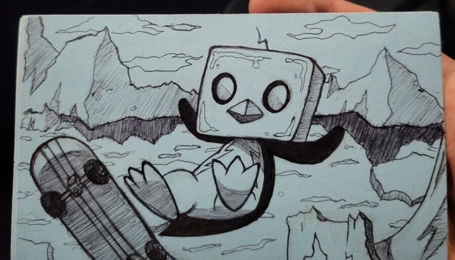I asked my bf to draw Eiscue!🧊🐧🩵