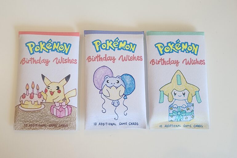 Custom Pokémon card "packs" for my boyfriend's birthday