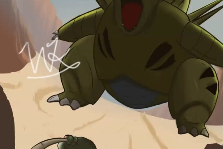 Tyranitar vs Breloom animation