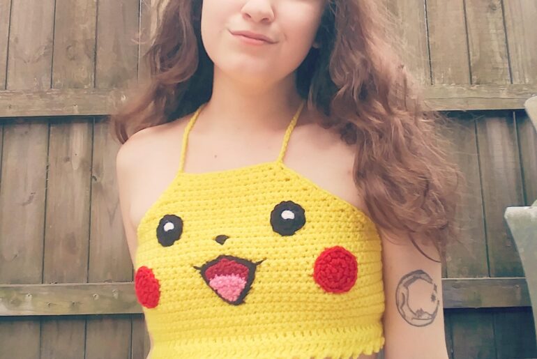 Pokemon Pikachu halter top I made!