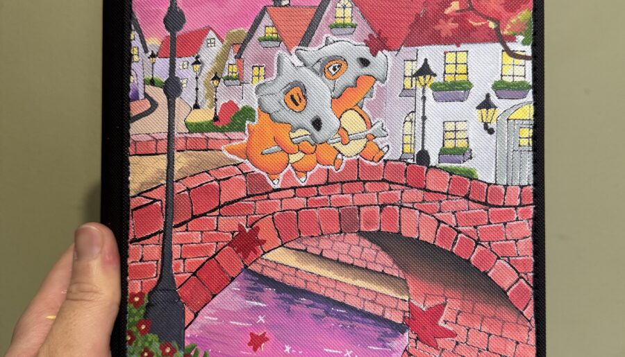 Painted my favourite Cubone card on my binder.