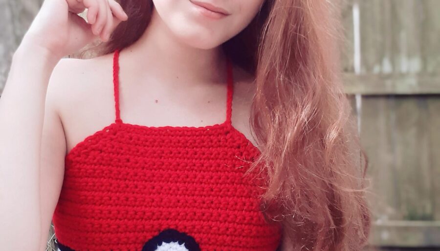 Crochet Pokeball Halter Top Pattern I made.