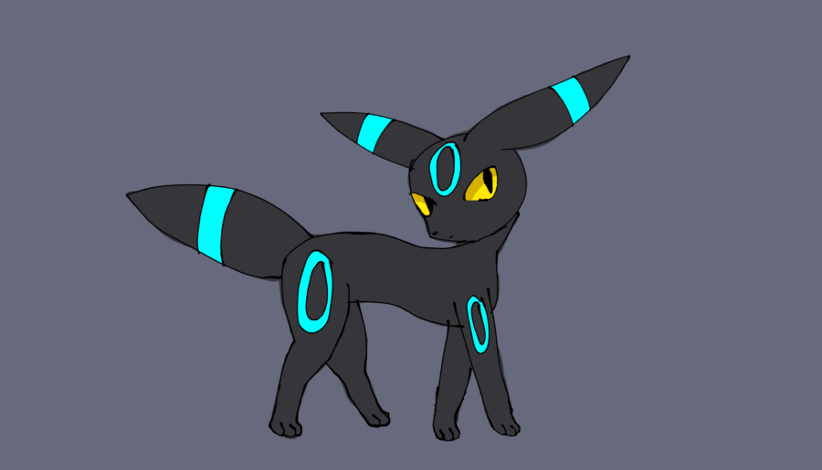 basic ik but i drew shiny umbreon mostly unrendered with no reference, hope ppl like it ;3