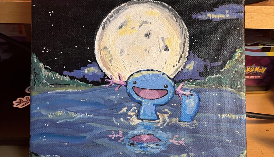 Wooper loves swimming at night 🌙