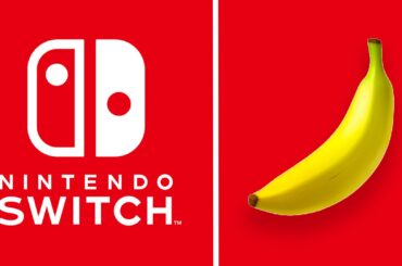 Nintendo Switch logo and a banana from Donkey Kong