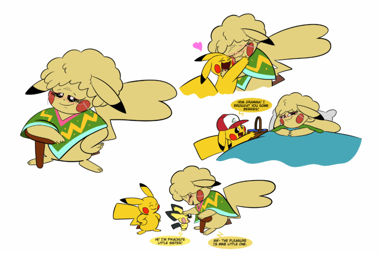 Pikachu's Grandmother! (Original character for my project, by me)
