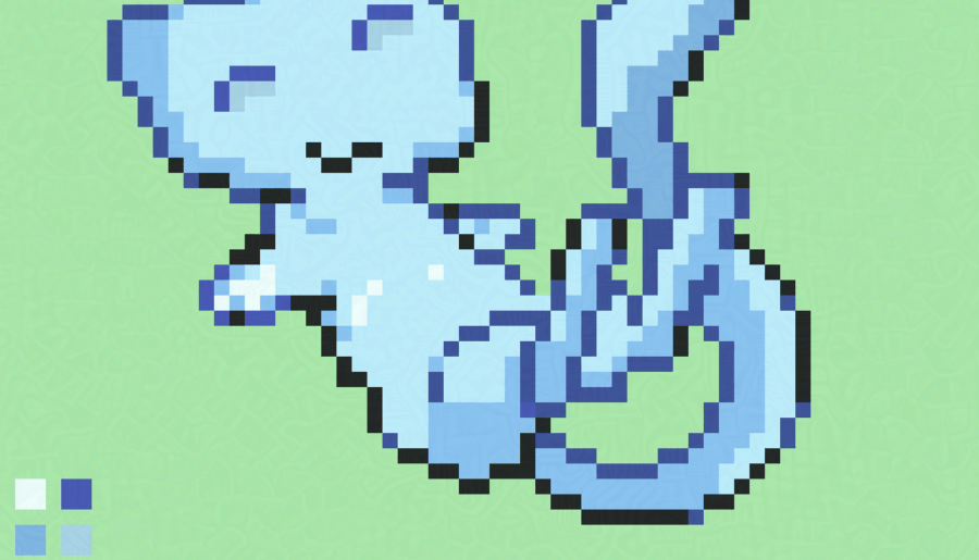Pokemon Pixel art of shiny mew.