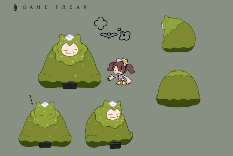 Pokemon Pokopia Mosslax concept art