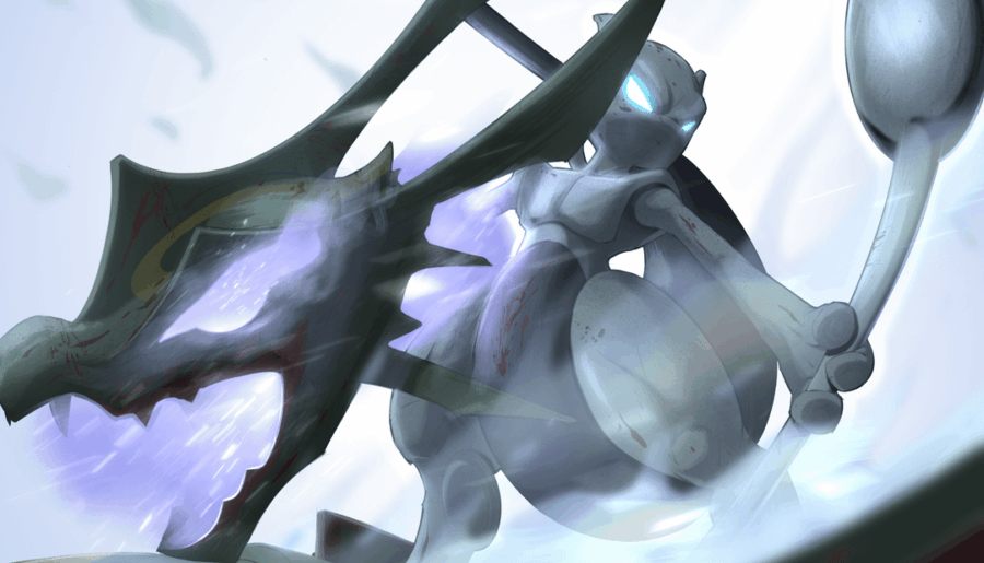 (OC) drawing. Mewtwo the psychic king.