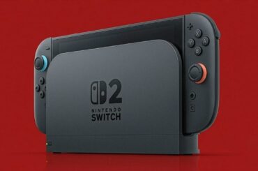 A Nintendo Switch console dock featuring the logo and text 'D2 NINTENDO SWITCH' is set against a solid red background.