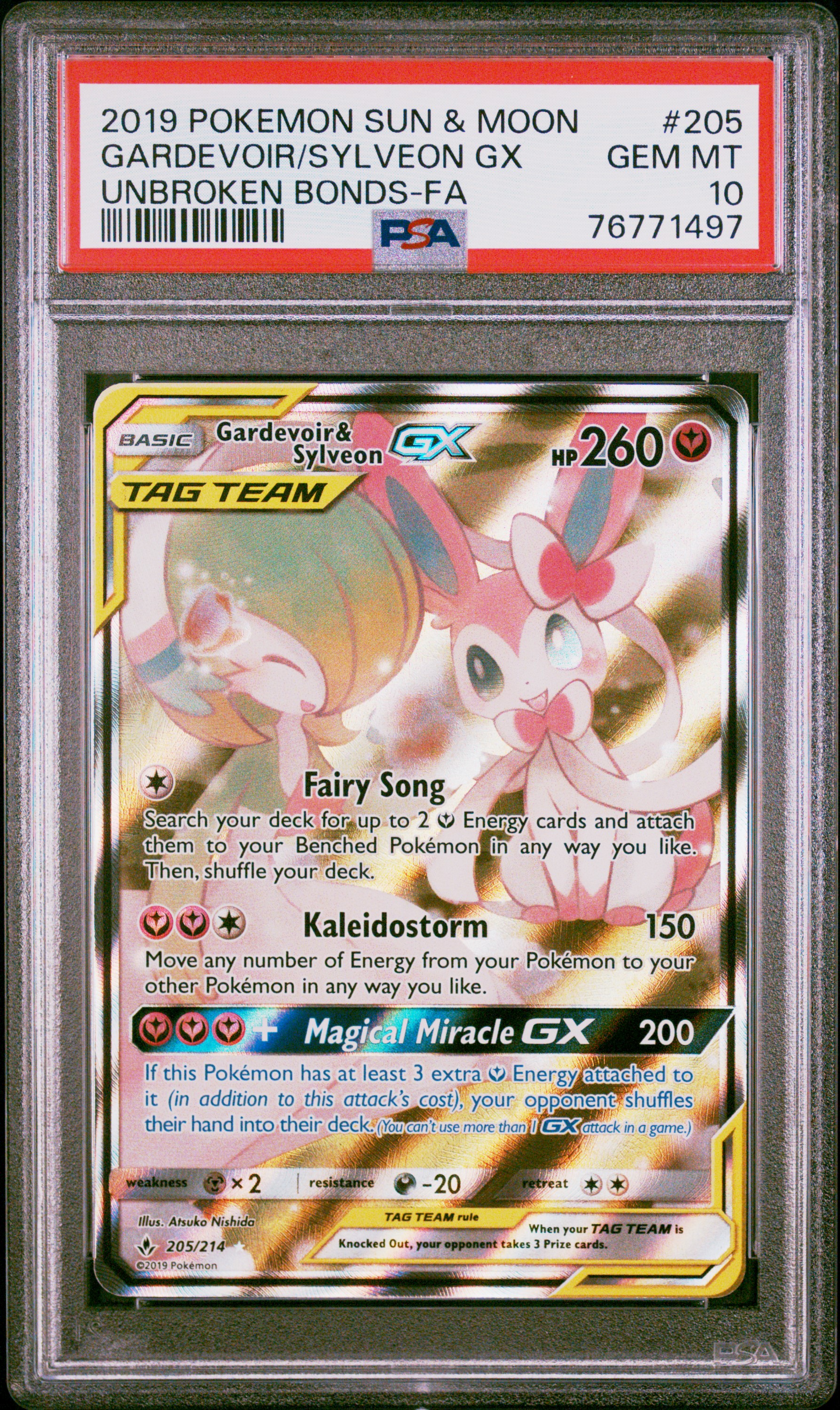 Gardevoir & Sylveon GX Full Art, Unbroken Bonds · PSA 10