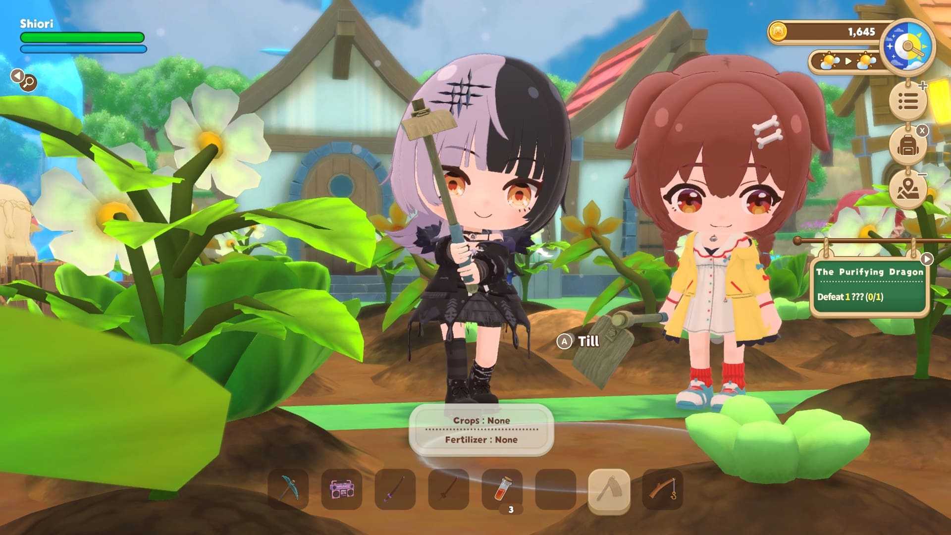 The official Switch 2 screenshots for holoVillage: Our Cozy Days, a comfy life simulation game inspired by Animal Crossing. 